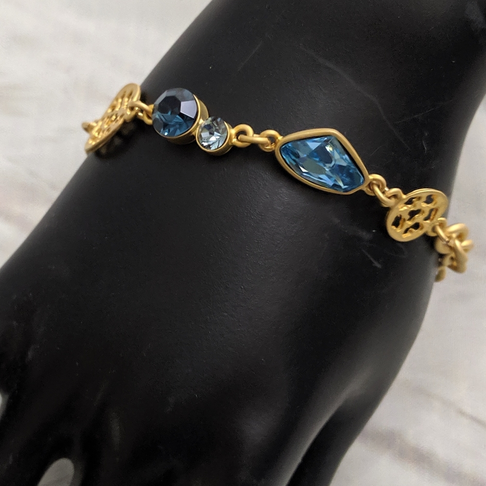 NWT ~ Goldstone Bracelet with Aquamarine Stone